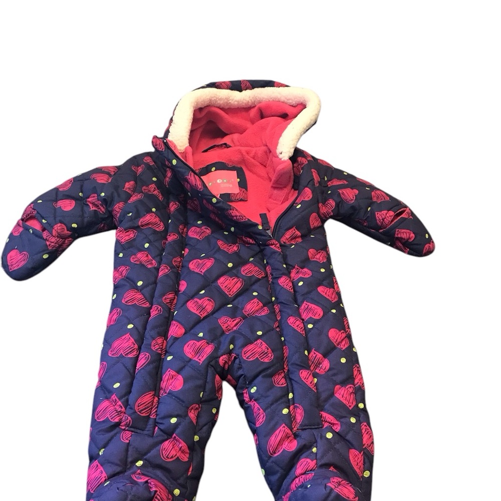 Heart Print Baby Snowsuit